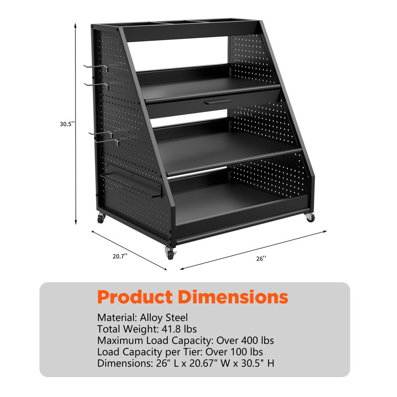 Trent Austin Design® 4-tier Heavy-duty Rolling Tool Storage Cart